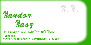 nandor nasz business card